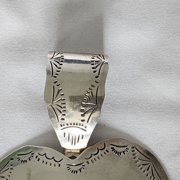 Vintage Taxco Mexico 925 Sterling Silver Heart Pendant Large 3.5" TL-83 24g - Picture 7 of 11